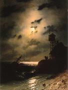 Ivan Aivazovsky Moonlit Seascape With Shipwreck Germany oil painting artist